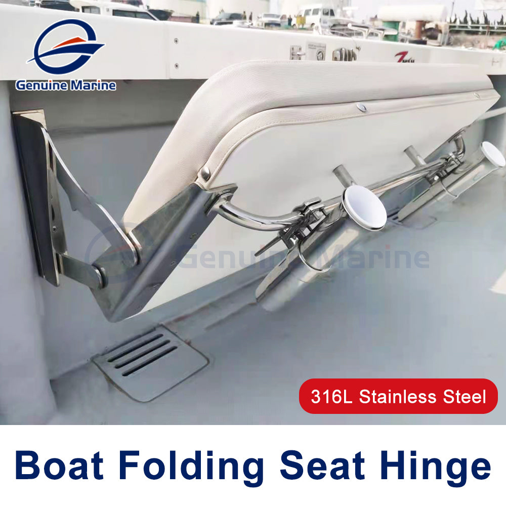 Genuine Marine Heavy Duty Boat Hinge Stainless Steel 316L Marine Hinges for Boat Yacht Folding Seat A Pair 2Pcs Left & Right