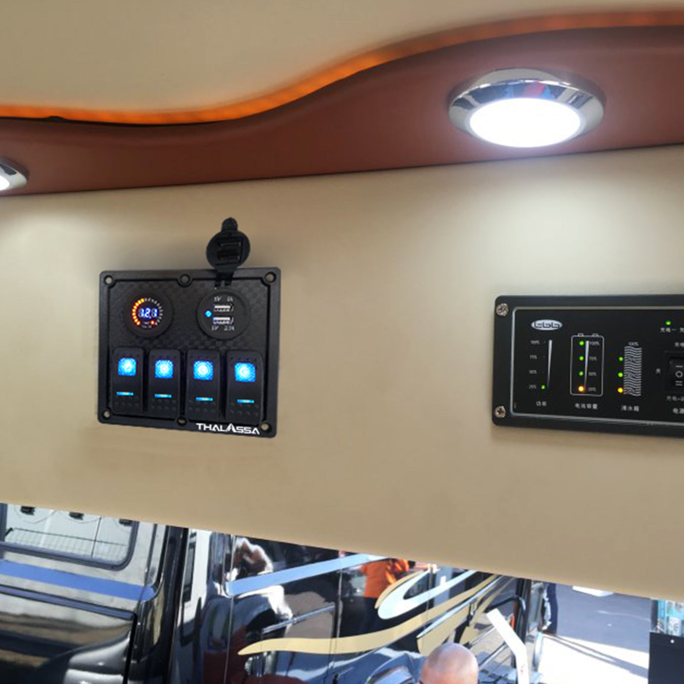 GenuineMarine 3/4 Gang Rocker Switch Panel 12V LED Lighted Fuse Breaker –  Thalassa Marine