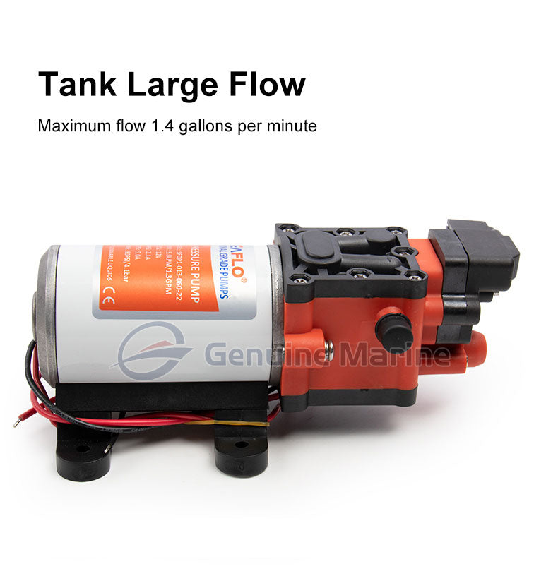 GenuineMarine-THALASSA SEAFLO 22 Series 1.3GPM 100PSI Automatic Marine Water Diaphragm Pump 12V Self Priming Electric High Pressure for Boat RV Caravan