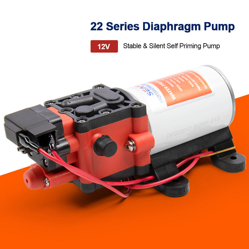 GenuineMarine-THALASSA SEAFLO 22 Series 1.3GPM 100PSI Automatic Marine Water Diaphragm Pump 12V Self Priming Electric High Pressure for Boat RV Caravan