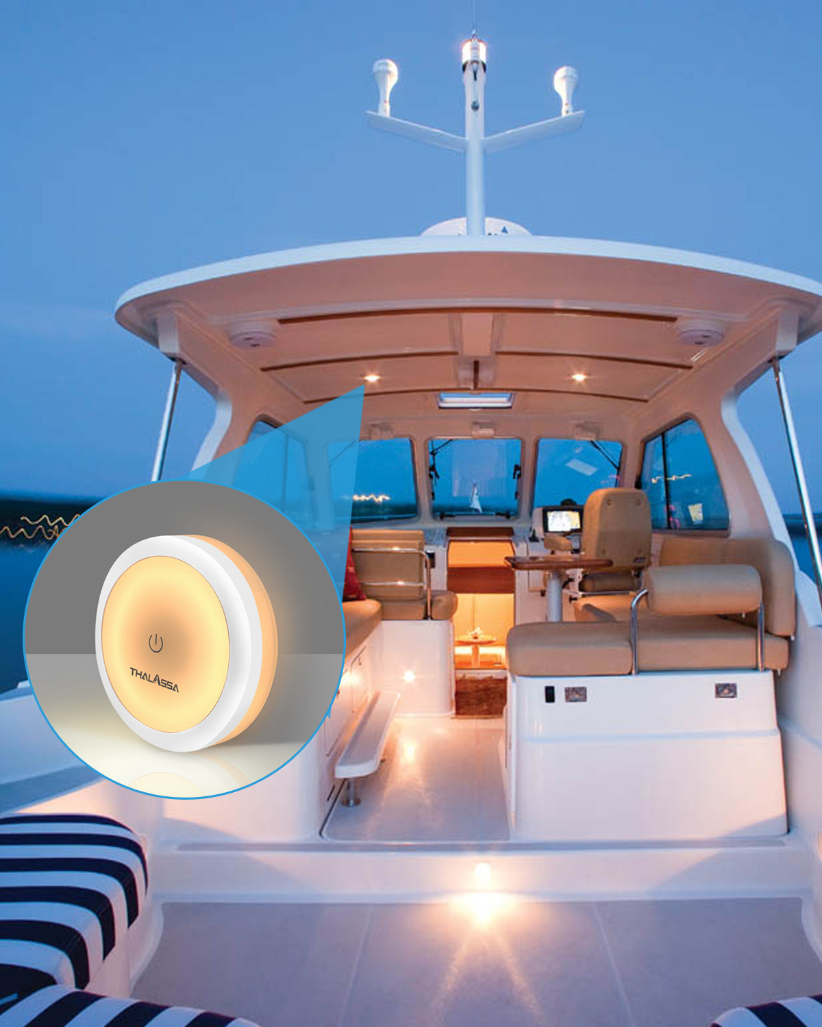 Dual Color 12v Led Boat Ceiling Light with Dimmable Touch Switch