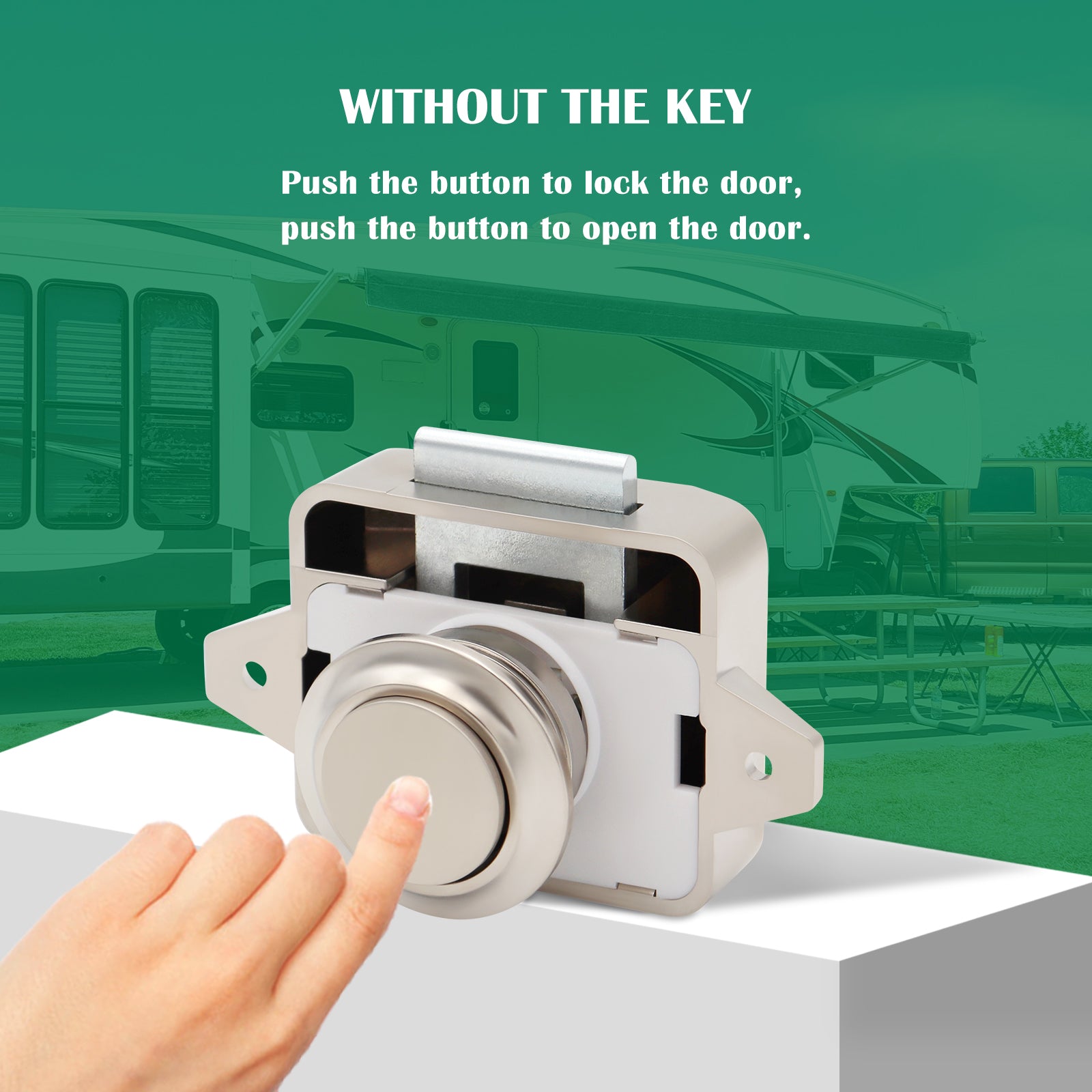 LENKRAD Push Button Cabinet Latch Door Catch Keyless Cupboard Locks for RV  Yachts Motorhome Camper Caravan(